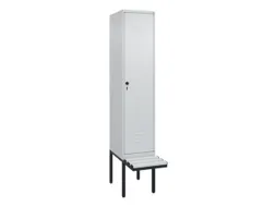 locker met bank,HxBxD 2120x400x815mm,1vak,vak B 400mm,draaigrendel