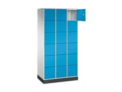 lockerkast,RAL 7035/RAL 5012,HxBxD 1950x920x500mm,3x6vakken,cil.-slot
