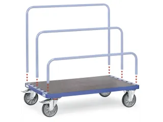Platenwagen 4465 - Zonder Beugels 500kg 1600x800mm Massief Rubber - 1