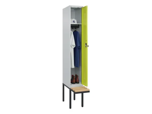 locker met bank,HxBxD 2120x300x815mm,1vak,vak B 300mm,draaigrendel