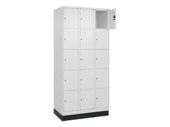 lockerkast,HxBxD 1950x900x500mm,3x5vakken,vak B 300mm,cil.-slot,sokkel
