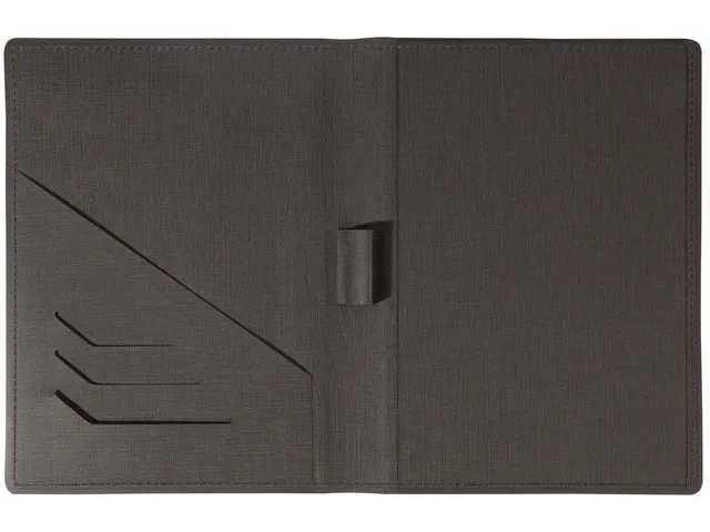 Schrijfmap Sigel A5 antraciet met penvak, insteekvak en blokhouder