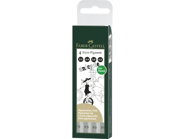 tekenpenset Faber Castell Ecco Pigment 4-delig etui