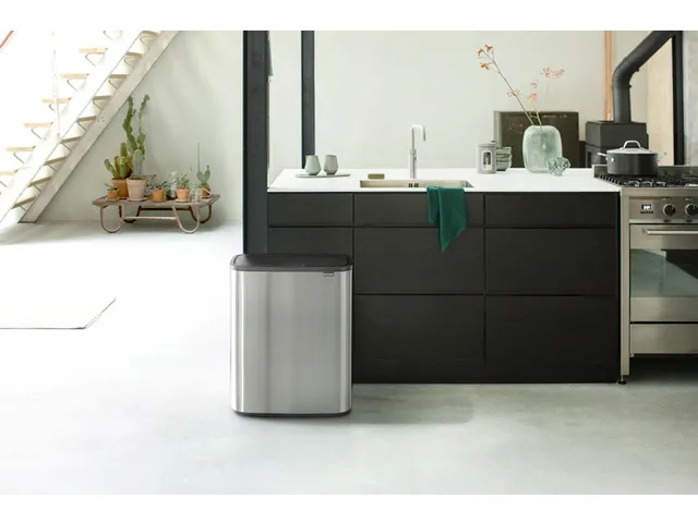 Afvalbak Bo Touch Bin 2x30 Liter Mat RVS FPP