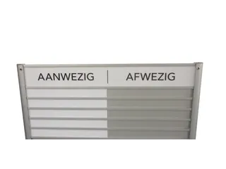 Menoor In-Uit bord 6 namen Aluminium Aanwezig/Afwezig Wit - 2
