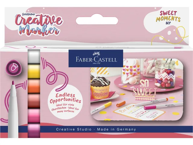Marker creatief Faber-Castell Goldfaber 1.5 set a 6 stuks Sweet Moment