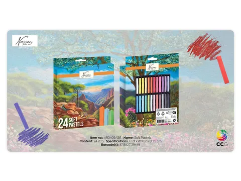 Pastelkrijt Nassau fine art zacht blister 24 stuks assorti