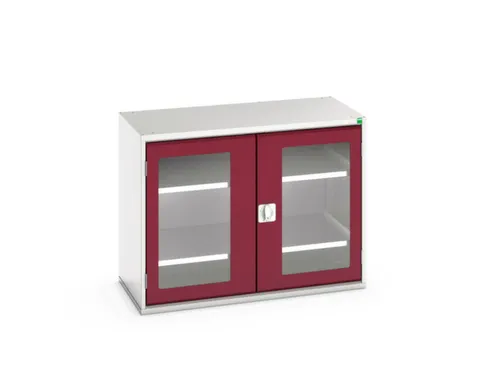 vitrinekast 800x1050x550mm 2xStalen bodem romp RAL7035 front RAL3004