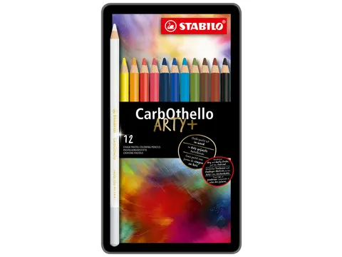 Kleurpotloden STABILO CarbOthello kalkpastel assorti blik à 12 stuks