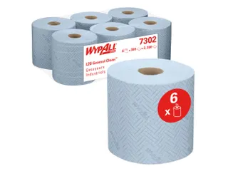 Poetsrol WypAll L20 2-laags 18,3cmx144m 380vel blauw 7302 - 1