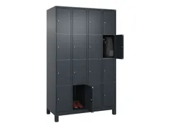 lockerkast,HxBxD 1950x1200x500mm,4x4vakken,vak B 300mm,cil.-slot