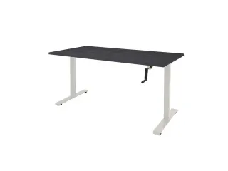 Dextro Slinger Bureau Zit-sta T-poot 160x80 Hout Zwart 25mm Wit - 1