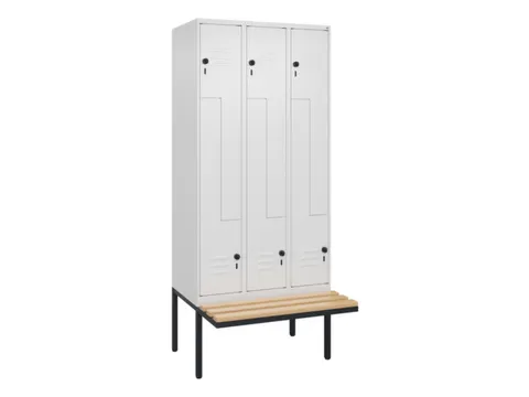 Z-garderobekast,HxBxD 2120x900x815mm,6vak,vak B 300mm,draaigrendel