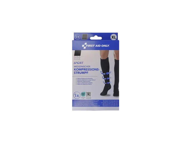 Sportsteunkous First Aid Only kniehoog gesloten zwart maat XL