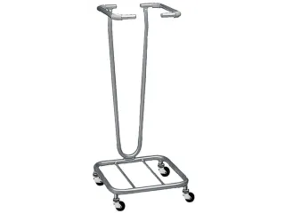 Afvalverzamelaar 1x70 Liter Afvalzak Rvs Verrijdbaar - 1