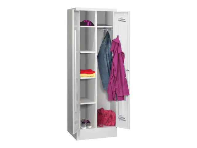 kleding-/wasgoedkast,HxBxD 1850x600x500mm,RAL7035,front RAL7035