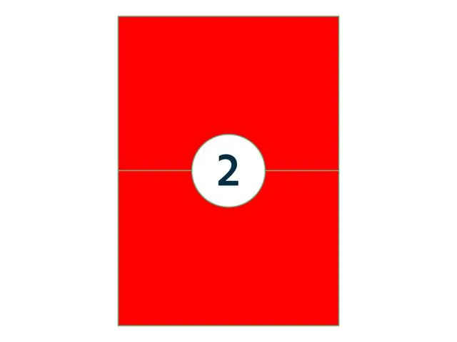 Gekleurde Etiketten 210x148mm Fluor Rood 42323