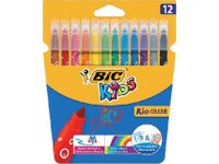 Kleurstift BicKids kid couleur etui 12 assorti – Ultra uitwasbaar