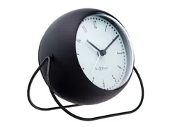 Wekker NeXtime Bubble alarm clock 11x8cm zwart metaal