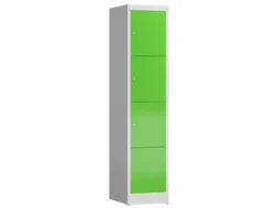 Lockerkast 1800x415x500mm 1x4 vakken cilinderslot, sokkel, RAL6018