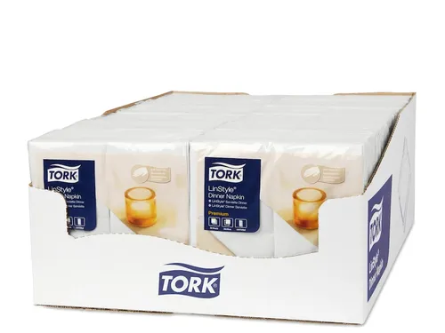 Tork 478145 Premium Linstyle Dinnerservet wit 1/8-vouw 600 Stuks