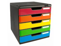 Ladenbox Modulo A4 5 Lades Afsluitbaar Met Sleutel Harlekijn Glossy