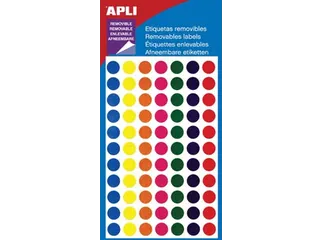 Apli Verwijderbare Etiketten Cirkel Ø8mm assorti 308 Stuks - 1