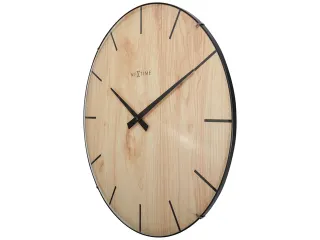 Wandklok Nextime Edge-Wood-Dome dia 35cm kunststof licht bruin streep - 3