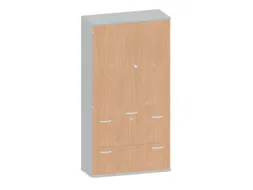 Kantoorkast 1920x1000x430mm Decor Romp Lichtgrijs Decor Front Beuken