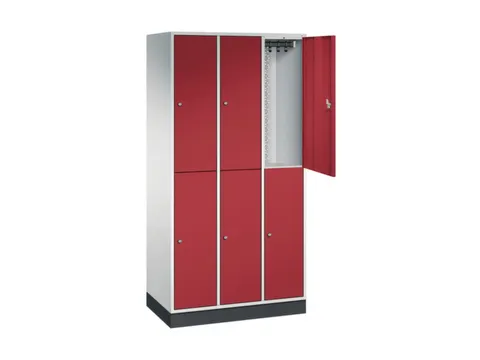 Dubbeldekse garderobekast,RAL 7035/RAL 3003,HxBxD 1950x920x500mm