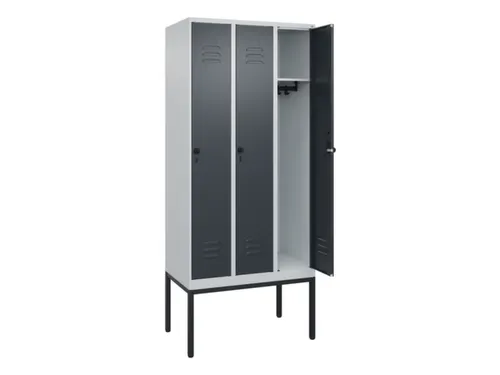 locker,HxBxD 2120x900x500mm,3vak,vak B 300mm,draaigrendel
