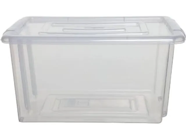 Stack & Store Medium opbergdoos 32 liter zonder deksel, transparant