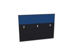 baliepaneel,v. bureau,aanbouw achter,B 1600mm,CC-zwart,BN6016-blauw
