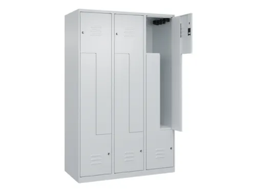 Z-garderobekast,HxBxD 1850x1200x500mm,vak B 200/400mm,cil.-slot