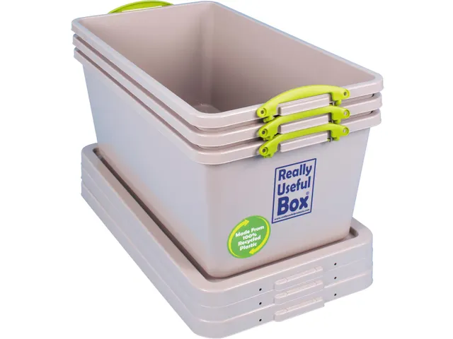 Recycled opbergdoos 82 Liter Grijs Stapelbaar