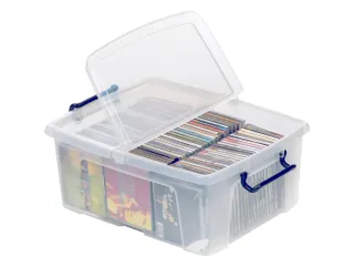 Opbergdoos 24 Liter Transparant Met Gedeelde Deksel - 2