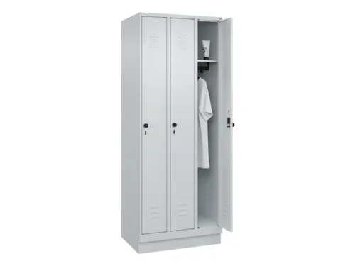 locker,HxBxD 1950x750x500mm,3vak,vak B 250mm,draaigrendel,sokkel