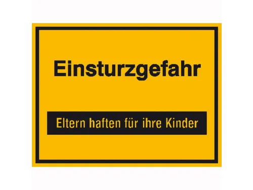 aanwijzingsbord,Instortingsgevaar,aluminium gemerkt,gemoffeld