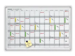 jaarplanner HxB 60x90cm magnetisch bord wit met raster