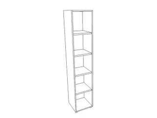 kantoorstelling HxBxD 2140x430x450mm 5 OH 4xhouten vloer aluminium - 1