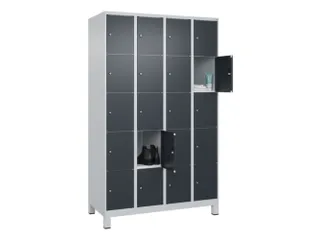 lockerkast,HxBxD 1950x1200x500mm,4x5vakken,vak B 300mm,cil.-slot - 1