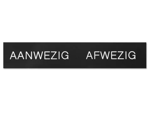 Kopstrook Aanwezig Afwezig Zwart Voor Menoor Bma Borden