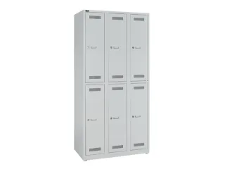 Dubbeldekse garderobekast,HxBxD 1850x900x500mm,3x2vak.,vak B 300mm - 2