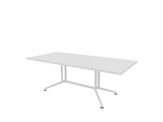 vergadertafel,HxBxD 740x2100x1000mm,rechthoekig,V-vormonderstel wit - 1