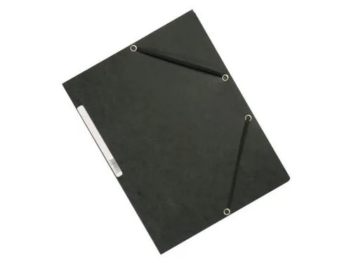 Elastomap A4 Met 3 Kleppen Karton Zwart Voor 200 Vel Pak 10 Stuks