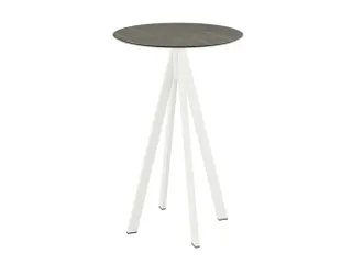 statafel,HxØ 1090x700mm,rond,4voeten wit,blad HPL Midnight Marble - 1