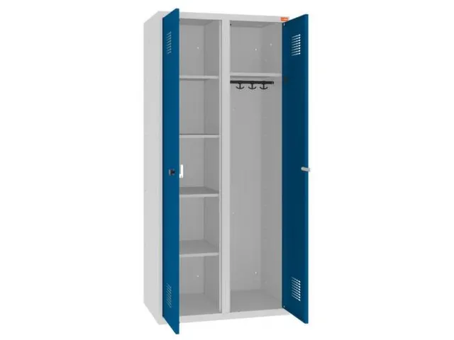 kleding-/wasgoedkast,RAL 7035/RAL 5010,HxBxD 1800x800x500mm,2vak