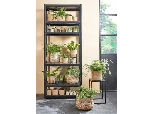 Plantenmand Mica Avalon zeegras rond lichtbruin 26x26cm
