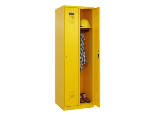 locker,HxBxD 1850x600x500mm,2vak,vak B 300mm,cil.-slot,staand op vloer