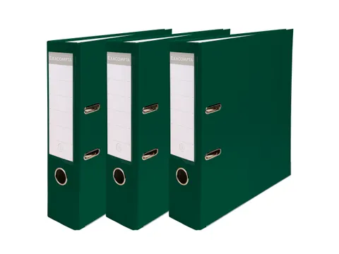 Pak 3 ordners PP/pap A4 80mm donkergroen